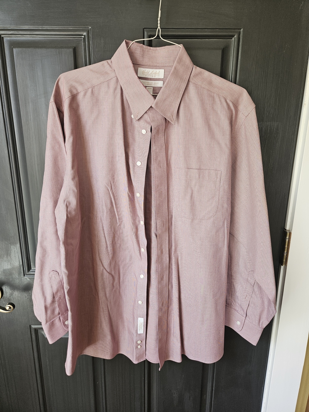 Roundtree & York Red Checked Dress Shirt